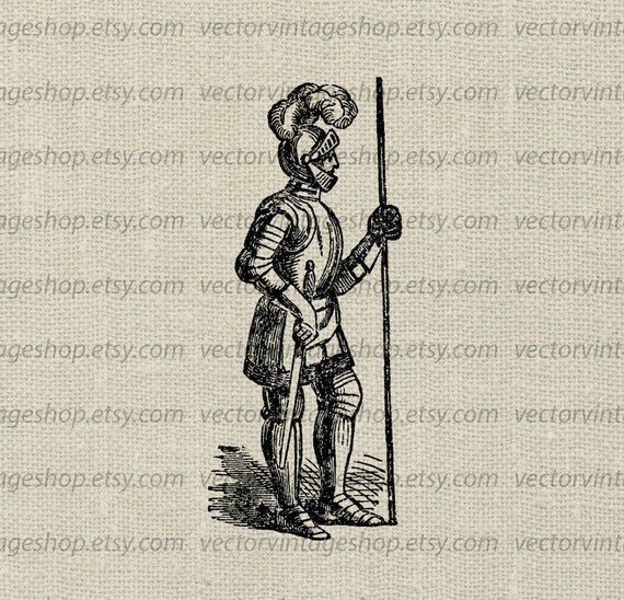 Knight Armor Vector Clipart Graphic Instant Download Antique