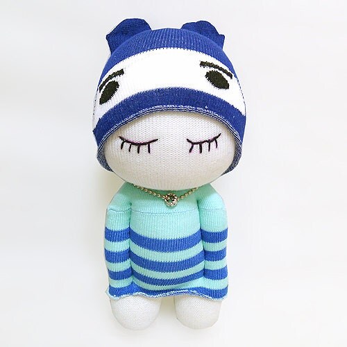 Girl Sock Doll DIY or PDF or made to order cute soft by