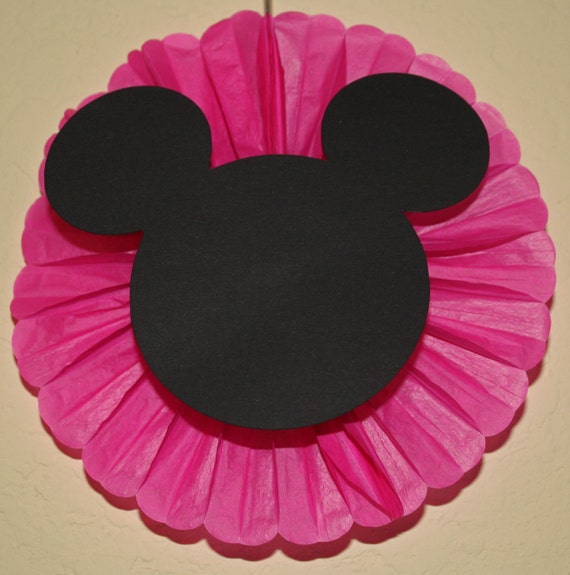 pink minnie mouse tissue paper fan hanging pink minnie mouse tissue paper fan hanging