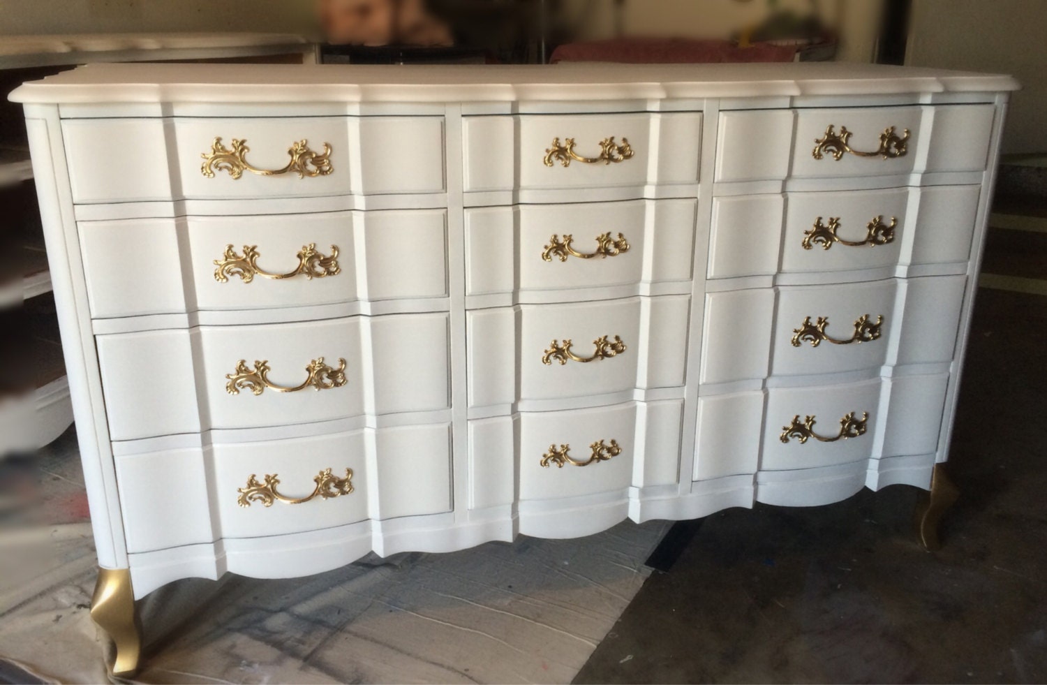 Custom Gold and White Dresser, Nursery Changing Table – Haute Juice