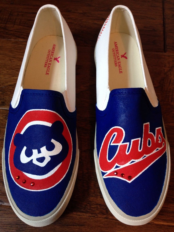 Items similar to Custom Hand Painted Chicago Cubs Shoes on