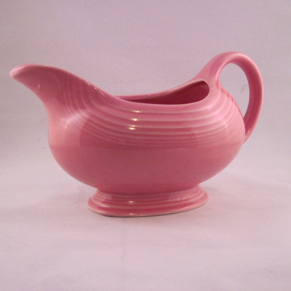 Vintage Fiesta Rose Gravy Boat Sauce Pourer Fiestaware