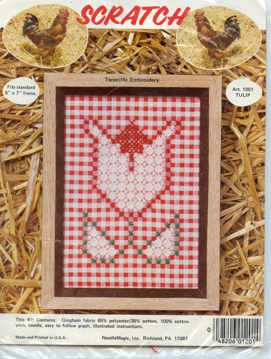 Chicken Scratch Embroidery Kit Flower