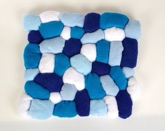 Blue Pebble Cushion - Fleece Sewing Project