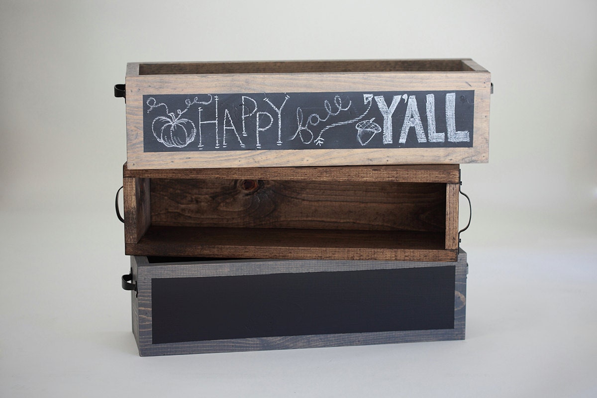 Rustic Chalkboard Wood Box Wedding Decor Table Decor Box