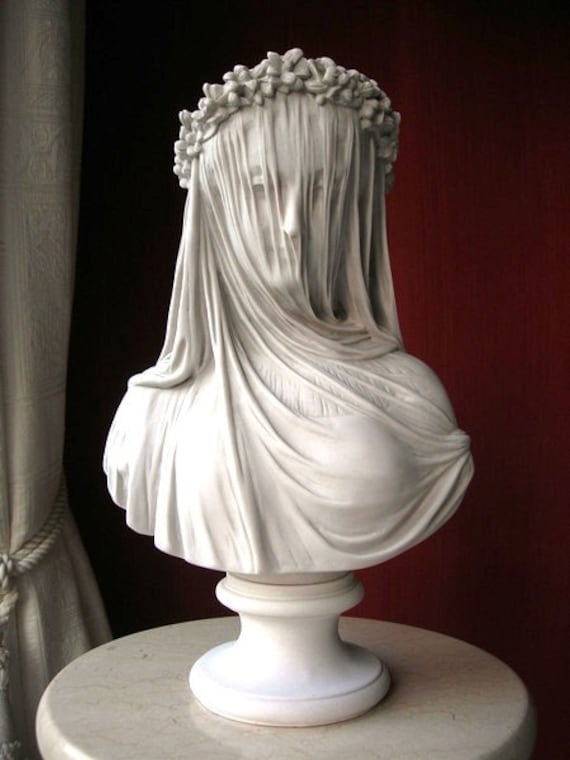 THE VEILED LADY A marble bust of the by PrimaDimoraSculpture