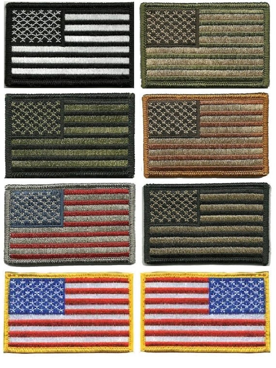 Tactical USA Flag Patch Velcro 2x3 Sized - Variations!