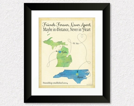 Long Distance Best Friend Gift Moving Away Gift by 