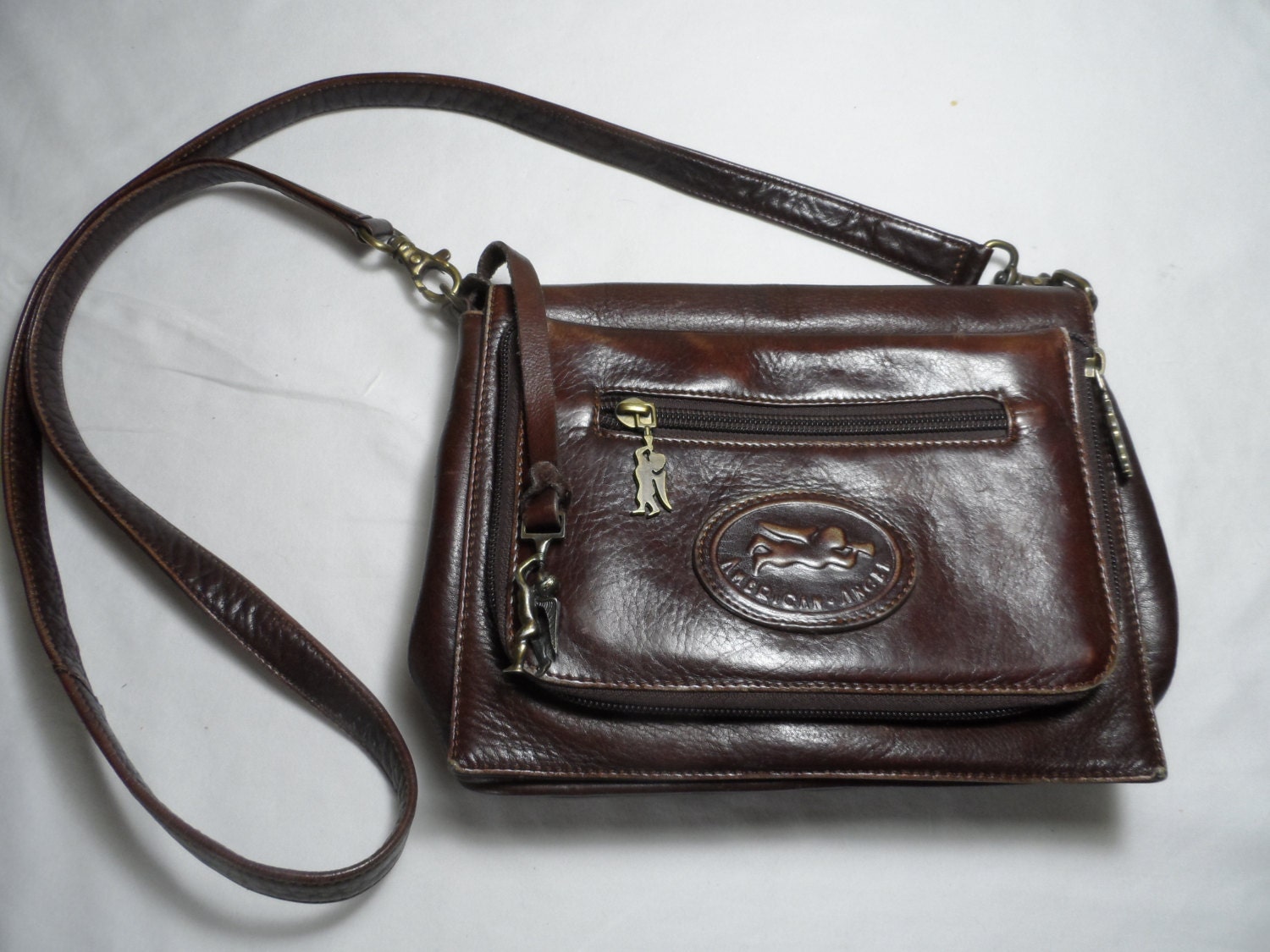 Vintage Leather Shoulder Bag / AMERICAN ANGEL / 1980's