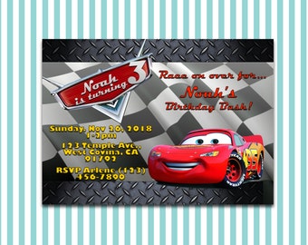 Item# 096 Cars Printable Invitation - 7x5inches