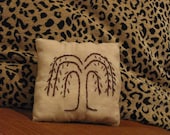 Willow Tree Embroidered Primitive Pillow, FAAP, OFG, HAFAIR