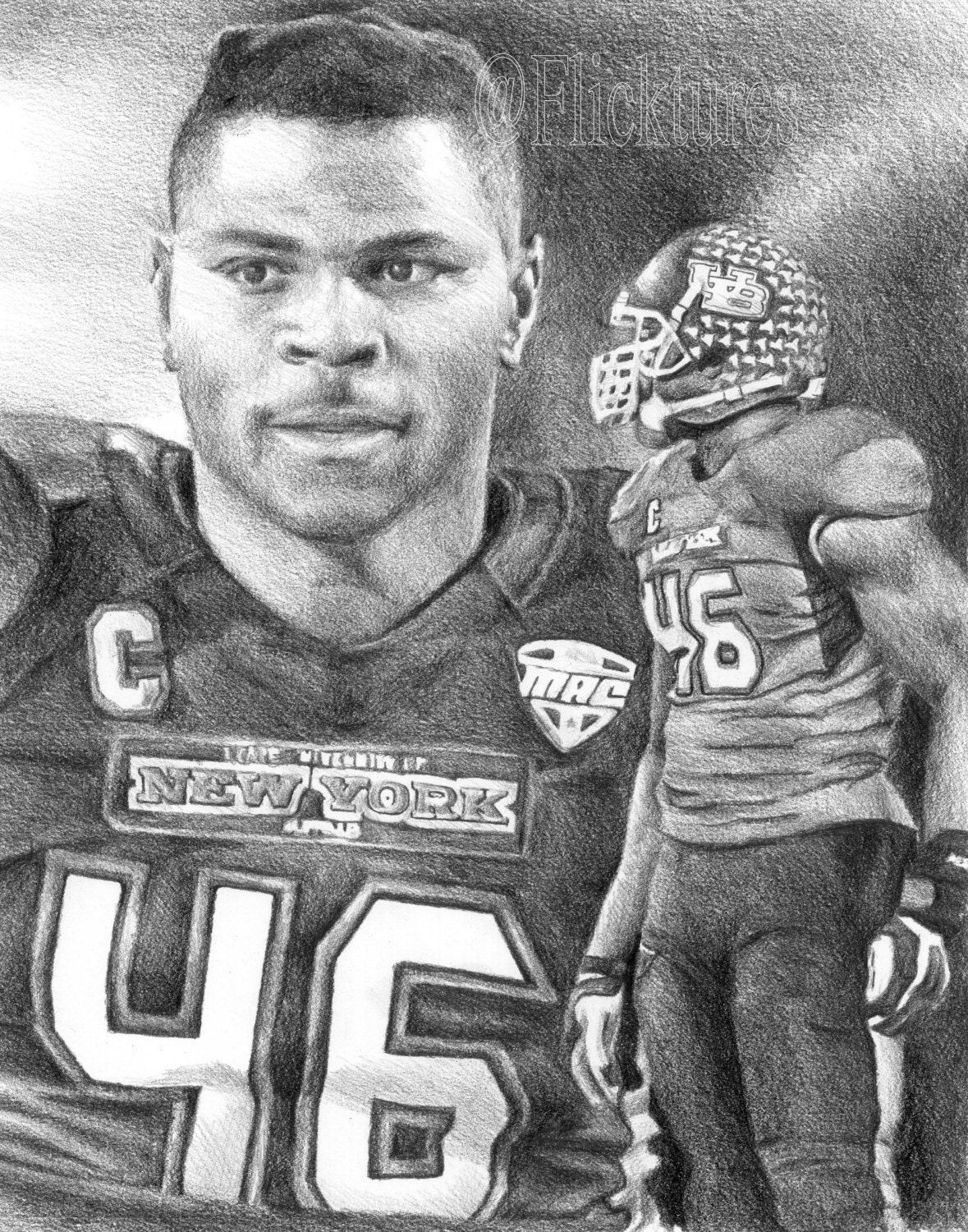 Khalil Mack Print Limited Edition signed and numbered by the