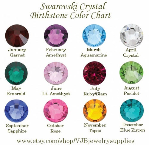 Swarovski Rhinestone Birthstone Color Choice size SS26 19-108