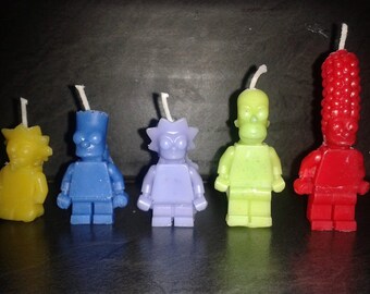 Simpsons lego birthday candles x 5