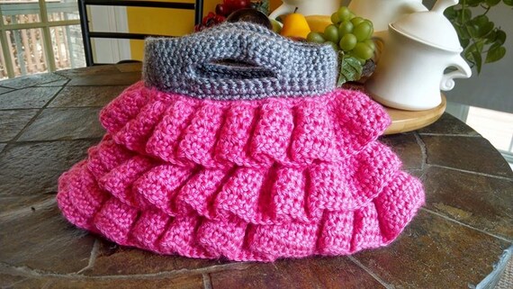 Items similar to Adorable Handmade Pink and Gray Crochet ...