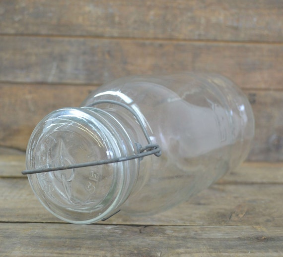 Large Safety Seal Glass Jar with Glass Lid and Metal Snap