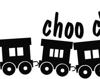 Kids Choo Choo Train Vinyl Lettering Wall Decals Words