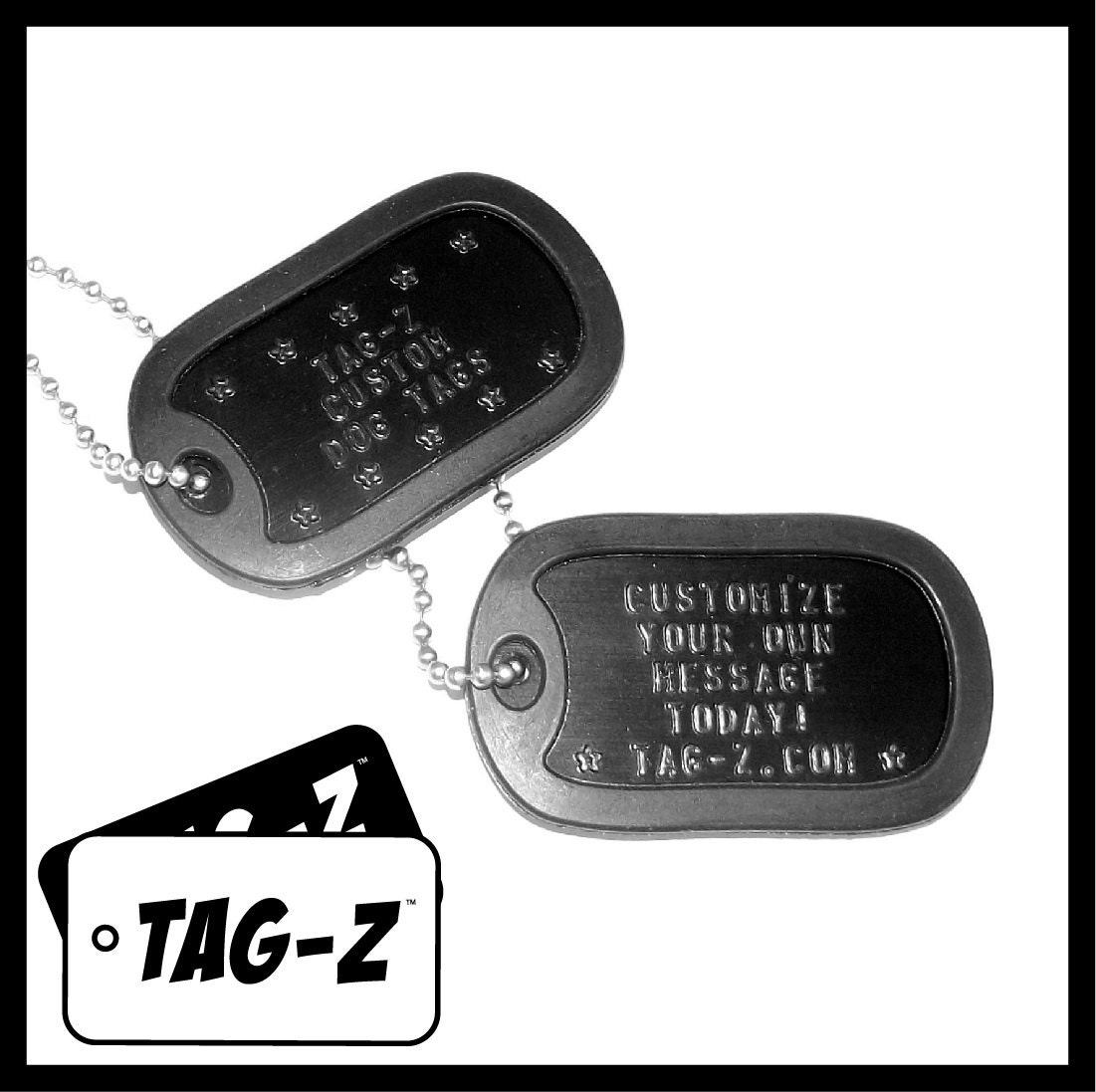 Customized Black Military Dog Tags 2 Black by TagZDogTags on Etsy