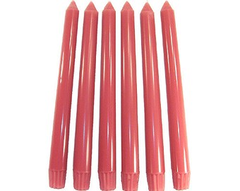 6 Country Mauve Classic Hand-poured Unscented Taper Candles