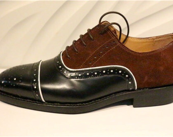 Handmade Goodyear Welted Brogue Men's Dress Shoes,Matching Leather or Pure color