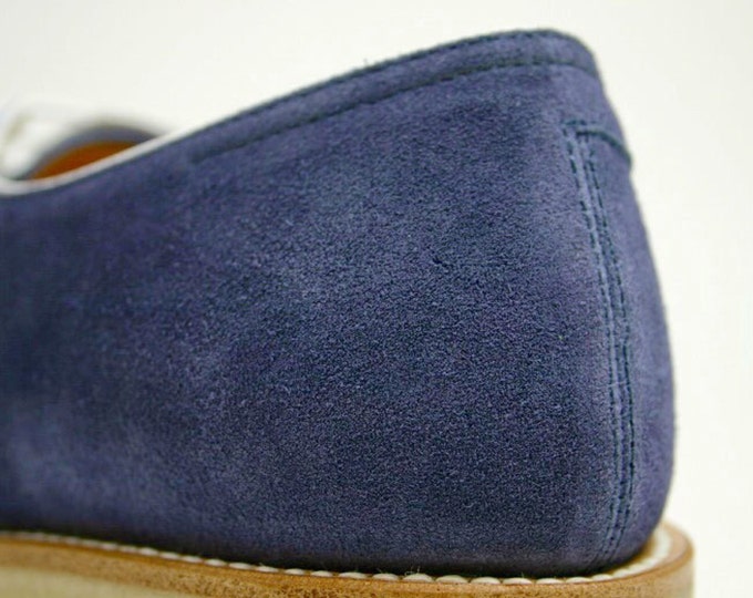 Fashion Casual Suede Pattern,NATURAL RUBBER SOLE, Handmade Goodyear Welted Men's Shoes,