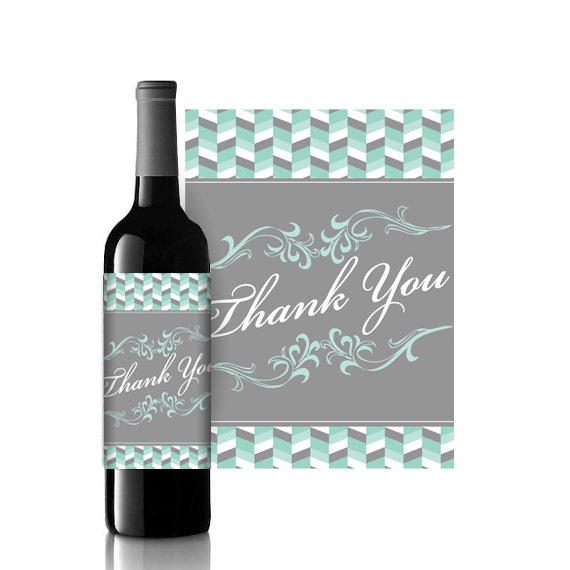 Customizable Thank You Wine Bottle Labels / Wedding / Birthday