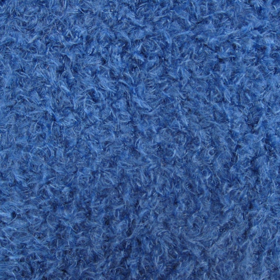 Blue Silky Furry Fleece Half Yard Cut Soft Fur Polyester