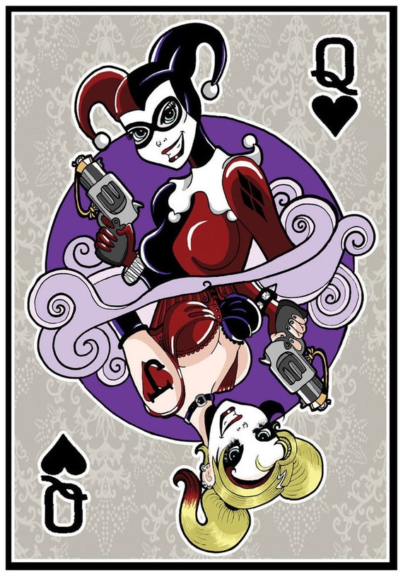 Queen of Hearts Harley Quinn Fan Art Print