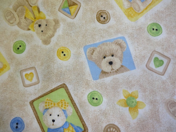 Beige Teddy Bear Pattern Fabric 291