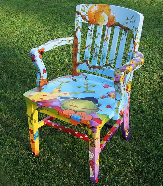 Items similar to Hand painted chair on Etsy