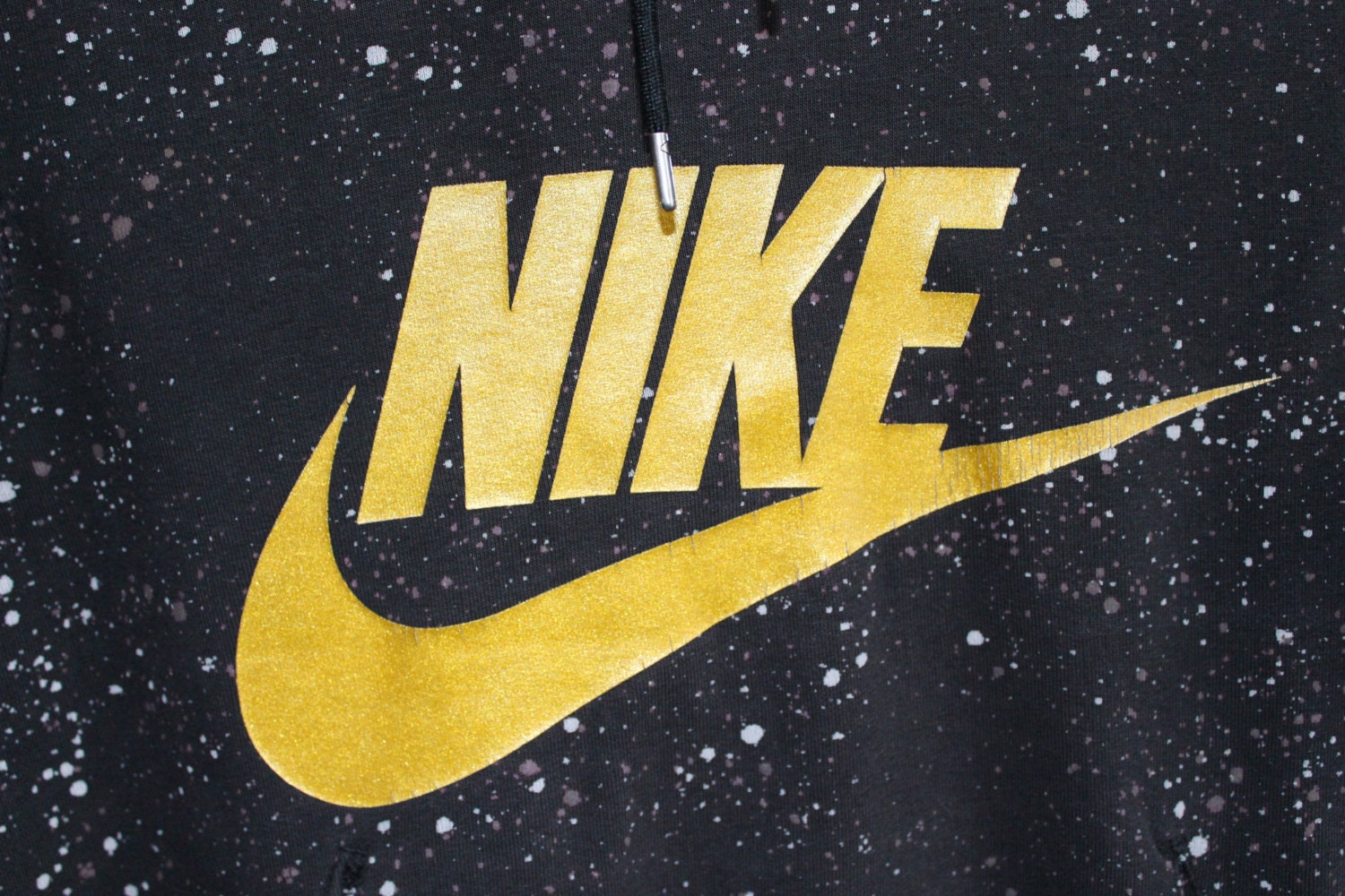 Original Nike hoodie // splatter/splash paint // black // gold