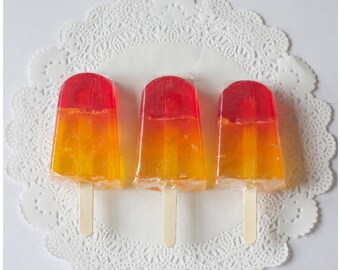 3 x scented handmade lolly soaps - Novelty soaps, soap gifts, lolly soaps, bath and beauty gifts, fun soaps, soap on a stick, Birthday gift