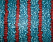 African Dutch Wax Hollandais Fabric Red Turquoise 100% Cotton/Sold Per Yard/Ankara/ African Fashion/ African Home Decor/ Upholstery