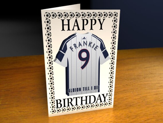 West Bromwich Albion FC PERSONALISED Greetings by FootieGifts