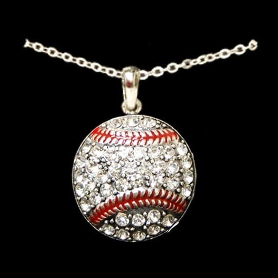 Baseball Rhinestone Necklace
