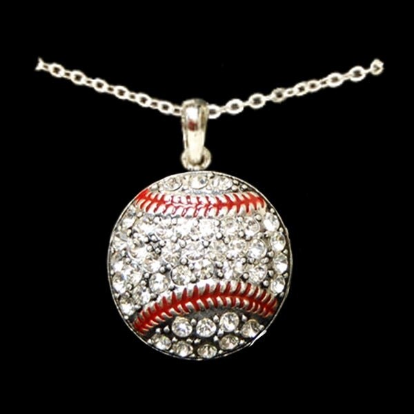 Baseball Rhinestone Necklace by CoHoBags on Etsy