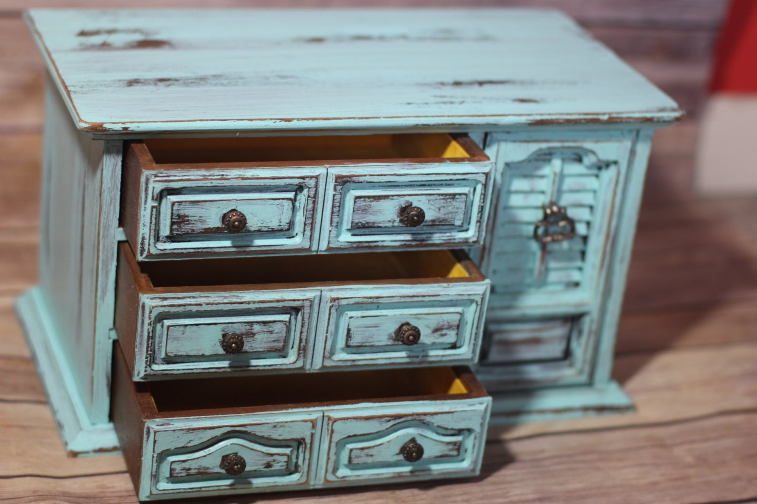 Black Friday SALE BLUE JEWELRY Box Pretty Blue Jewelry Chest