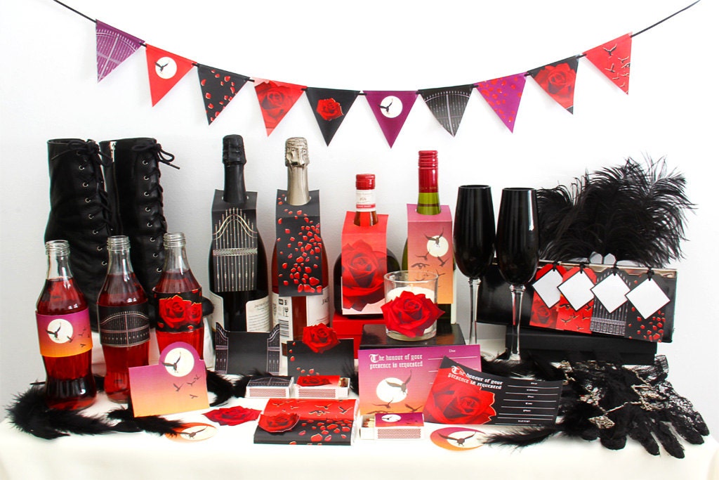 Halloween Party Printable Dark Romance by CreativeSenseCo on Etsy