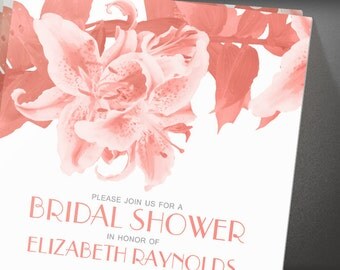 Coral Bridal Shower invites