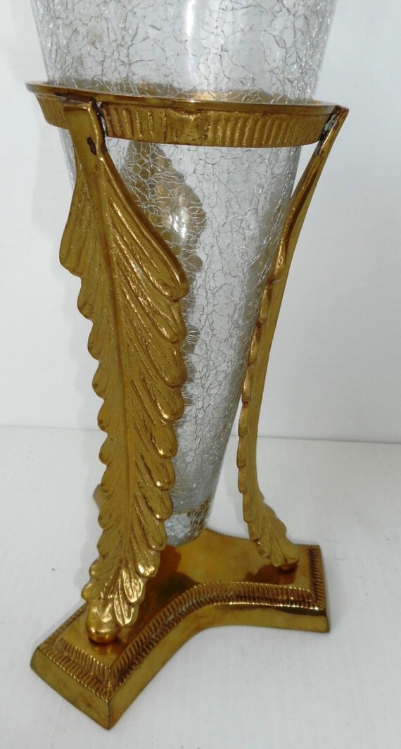 Vintage Longleaf Brass Vase Stand w/ by MonkeyfootJunction on Etsy