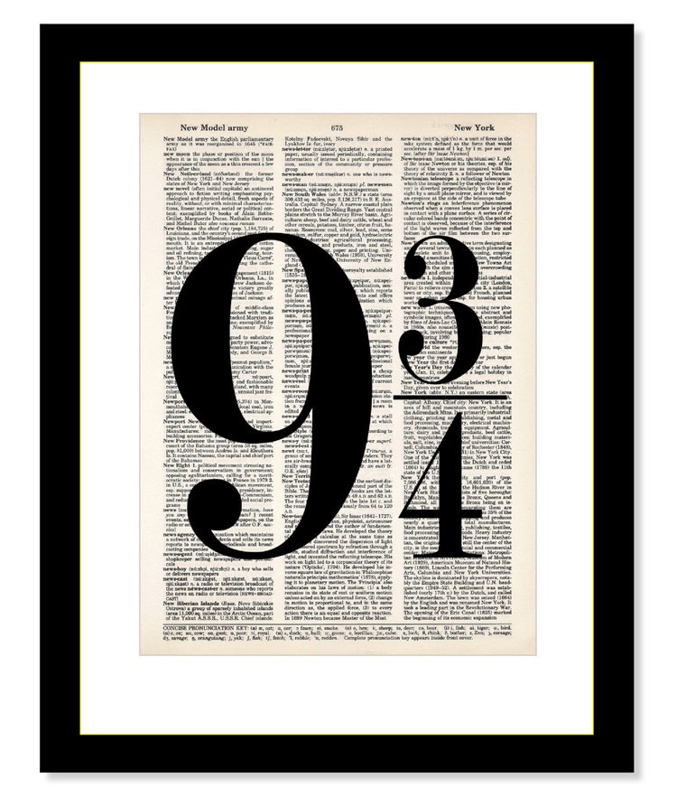 Harry Potter PRINT 9 3/4 nine and three quarters by Motif4U
