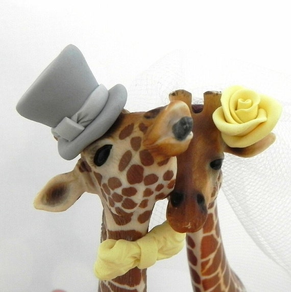 Giraffe Couple Wedding Cake Topper with Custom by AnimalToppers