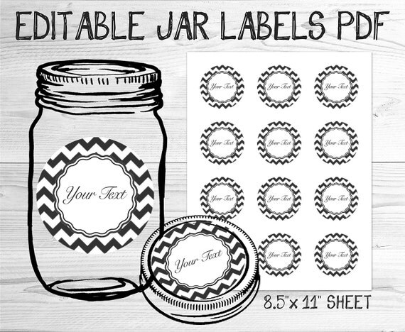 items similar to pdf editable canning jar labels printable template