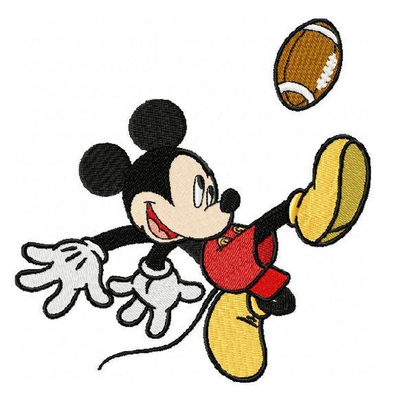 Football Mickey Mouse Embroidery Design in 3 Sizes Instant
