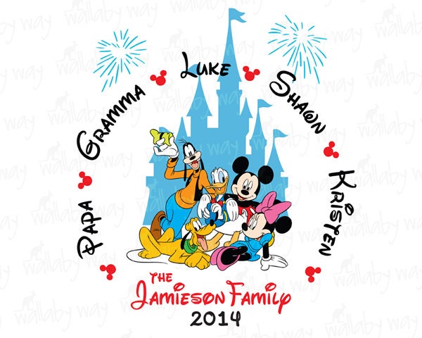Disney Family Printable Iron On Transfer or Use by TheWallabyWay