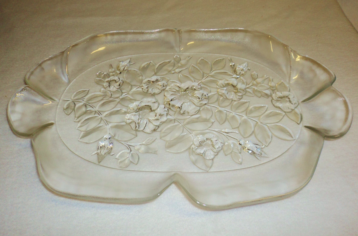 Vintage Mikasa Glass Serving Tray in Box Haute Juice