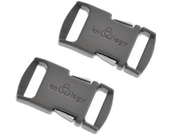 Knottology Nito .5 All Metal Premium Paracord Bracelet Buckles - 2 Pack - Bundle of Two Same-Color Buckles in Grey
