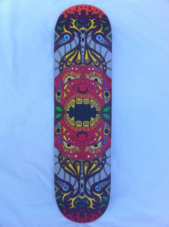Hand painted Aztec Skateboard Deck by AchillesHill on Etsy