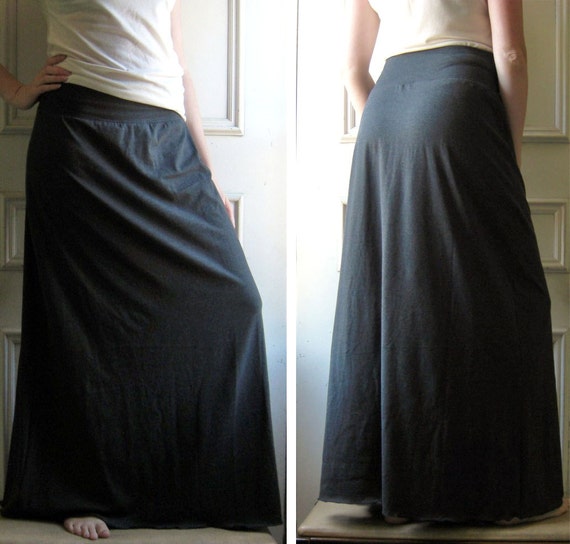 Maxi Skirt Long Cotton Jersey Maxi Skirt Aline by ellainaboutique