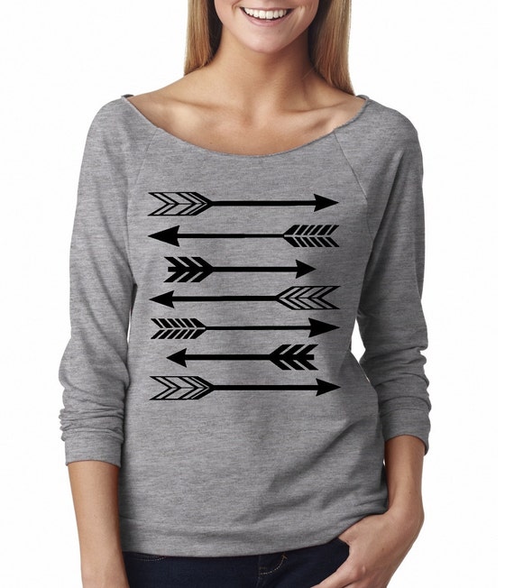 Tribal Arrow Sweatshirt Comfy Women's Clothing Cute Sweat Shirts Arrows Print Long Sleeve Tops Active wear for the gym Fall Fashion